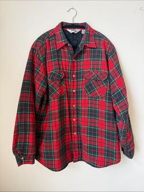 VINTAGE Woolrich cotton plaid quilt insulated shacket classic jacket